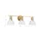 Hello Honey® 24" Cooper White & Gold Metal 3-Light Vanity Light with Etched Glass Shades